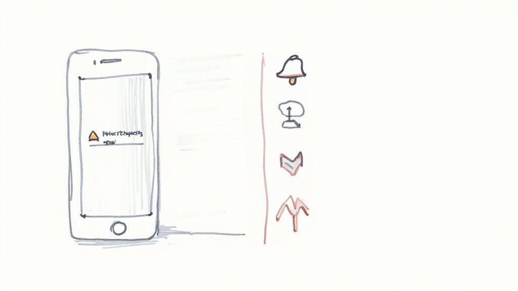 A person tracking stocks and setting up alerts on a modern, clean interface.